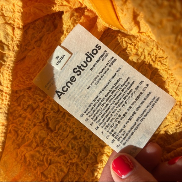 SOLD • Acne Studios Crinkled Cotton Blend Midi Skirt - Picture 7 of 7